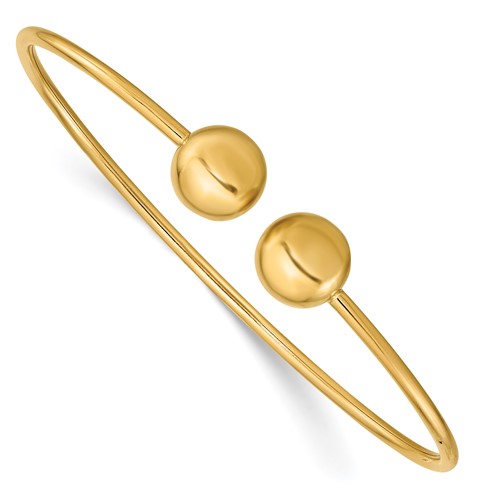 14k Yellow Gold Classic Ball Bangle Bracelet