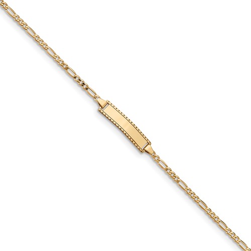 14k Yellow Gold Figaro Link Child ID Bracelet 6in