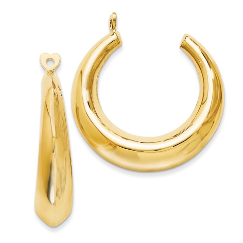 Hollow Hoop Earring Jackets 7/8in 14k Yellow Gold