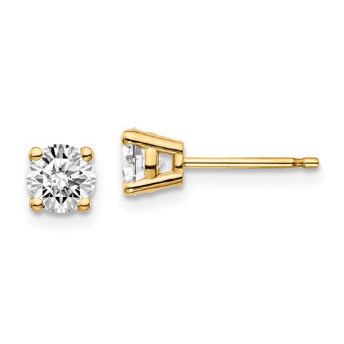 14k Yellow Gold 3/4 ct Certified Lab Grown Diamond Stud Earrings
