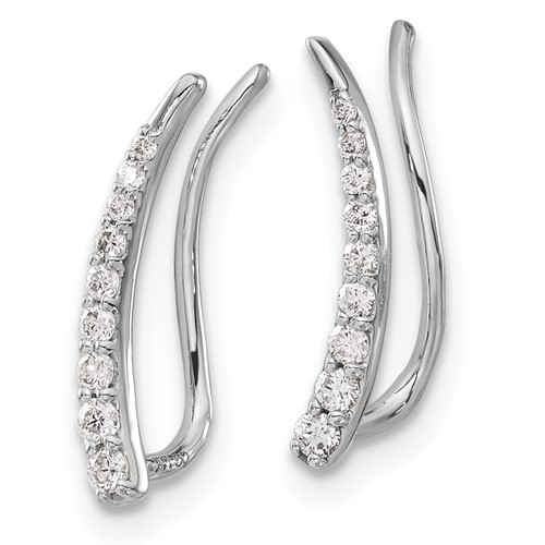 14k White Gold Slender 0.15 ct tw Diamond Ear Climber Earrings