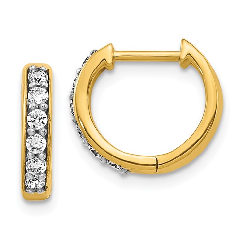 14k Yellow Gold 1/4 ct tw Lab Grown Diamond Hoop Earrings