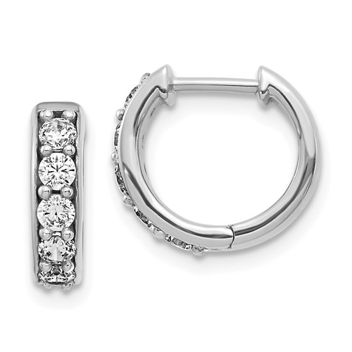 14k White Gold 1/2 ct tw Lab Grown Diamond Hoop Earrings