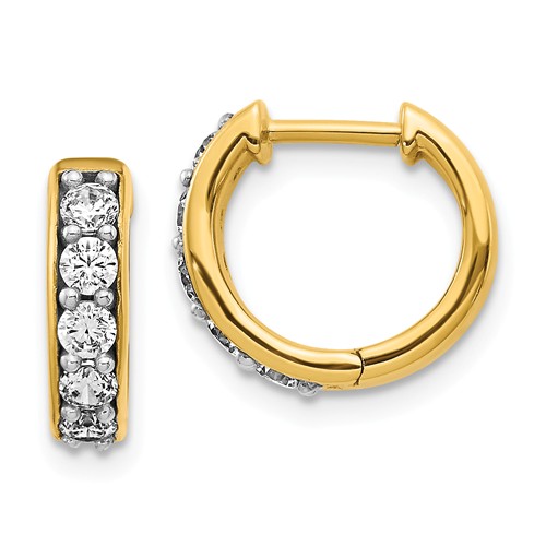 14k Yellow Gold 1/2 ct tw Lab Grown Diamond Hoop Earrings