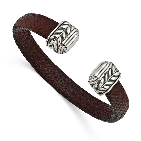 Edward Mirell 10mm Stainless Steel and Carbon Fiber Cuff Bracelet