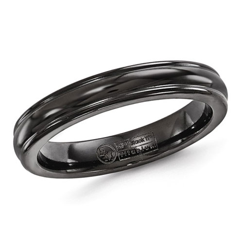 Edward Mirell 4mm Black Titanium Ring with Rounded Edges