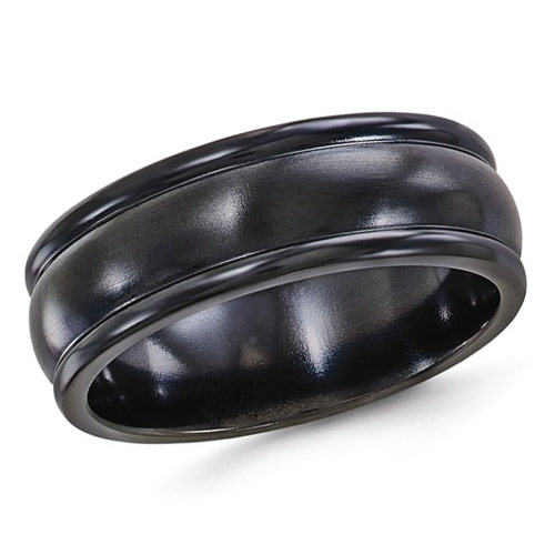 Edward Mirell 8mm Black Titanium Ring with Rounded Edges
