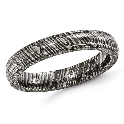 Edward Mirell 4mm Timoku Titanium Ring with Ridged Edges