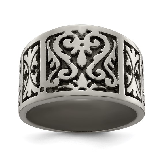 Edward Mirell Gray Cast Titanium Ring with Heritage Design