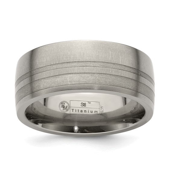 Edward Mirell 9mm Titanium and Sterling Silver Wellington Ring