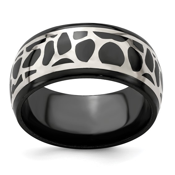 Edward Mirell Black Ti & Sterling Silver Cobblestone Ring