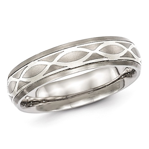 Edward Mirell 6mm Titanium and Argentium Sterling Silver Infinity Ring