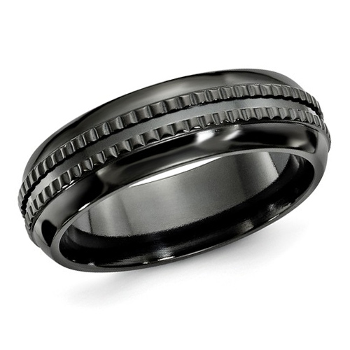 Edward Mirell 7mm Black Titanium Kensington Ring