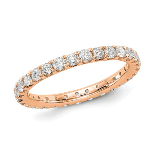 1 ct Diamond Eternity Wedding Band 14k Rose Gold