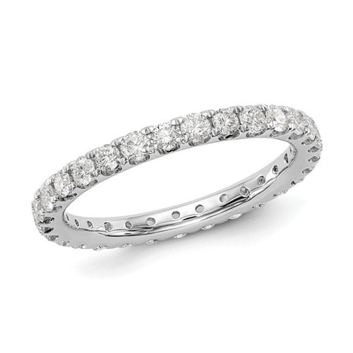 1 ct Diamond Eternity Wedding Band 14k White Gold