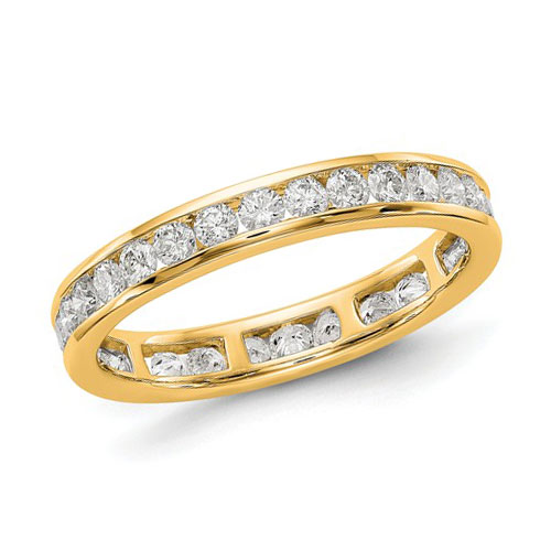 1 ct Diamond Eternity Wedding Band Channel Set 14k Yellow Gold