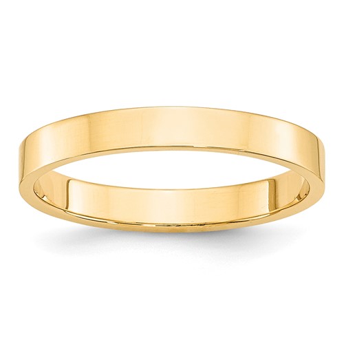 14kt Yellow Gold 3mm Flat Wedding Band