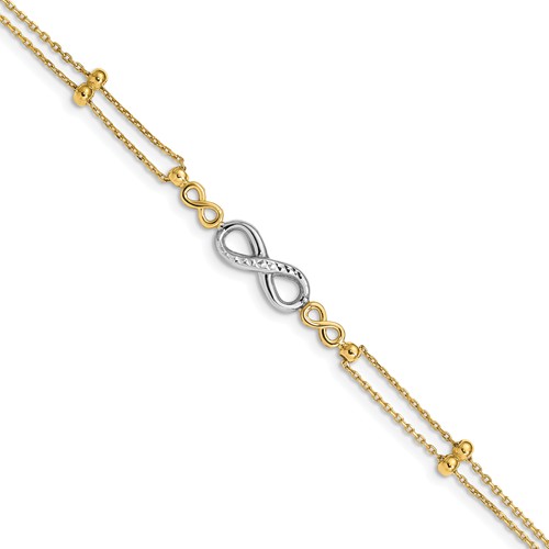14k Two-tone Gold Multi-Strand Infinity Symbol Bracelet