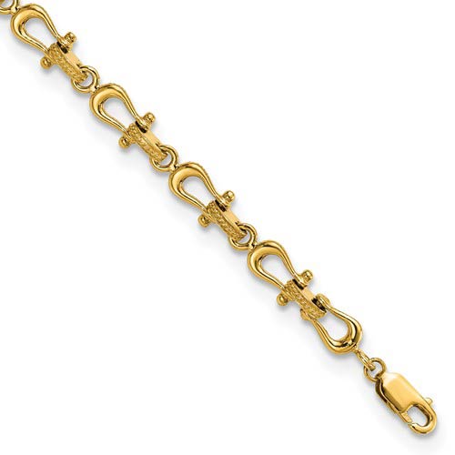14k Yellow Gold Shackle Link Bracelet 7.5in FB16617.5 Joy Jewelers
