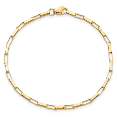 14k Yellow Gold Fancy Box Link Bracelet 7.5in