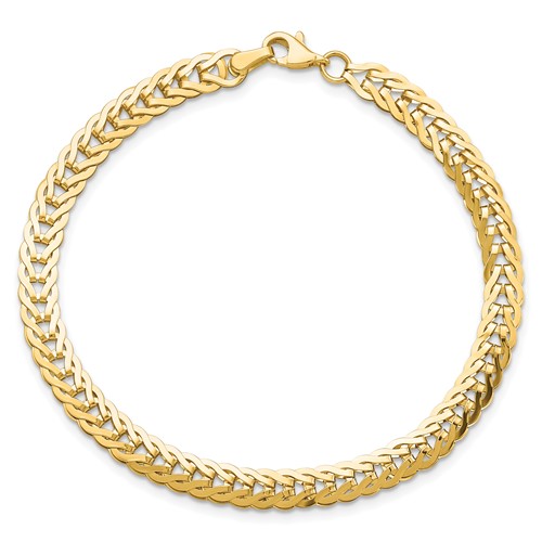 14k Yellow Gold Fancy Woven Link Bracelet 7.5in
