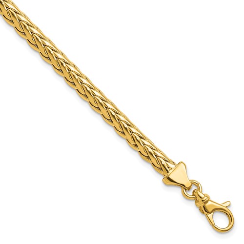 14k Yellow Gold Italian Polished Woven Link Bracelet 7.5in