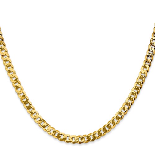 14kt Yellow Gold 20in Beveled Curb Chain 4.6mm