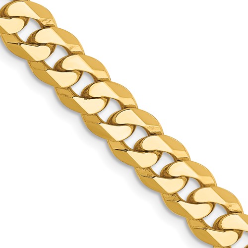 14kt Yellow Gold 24in Beveled Curb Chain 6.1mm