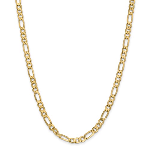 14kt Yellow Gold 22in Flat Figaro Chain 6.25mm