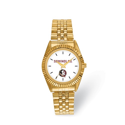 Florida State University Men's Pro Gold-tone Stainless Steel Watch