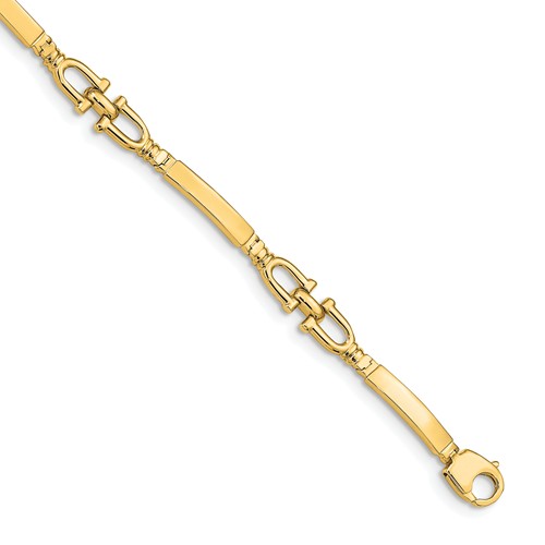 14k Yellow Gold Stirrup and Bar Equestrian Bracelet