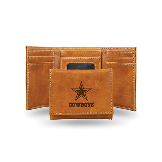 Dallas Cowboys Brown Faux Leather Trifold Wallet