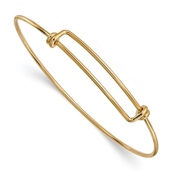 Gold-plated Sterling Silver Adjustable Wire Bangle Bracelet