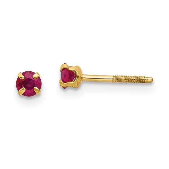 14k Yellow Gold Madi K 1/3 ct tw Ruby Stud Earrings