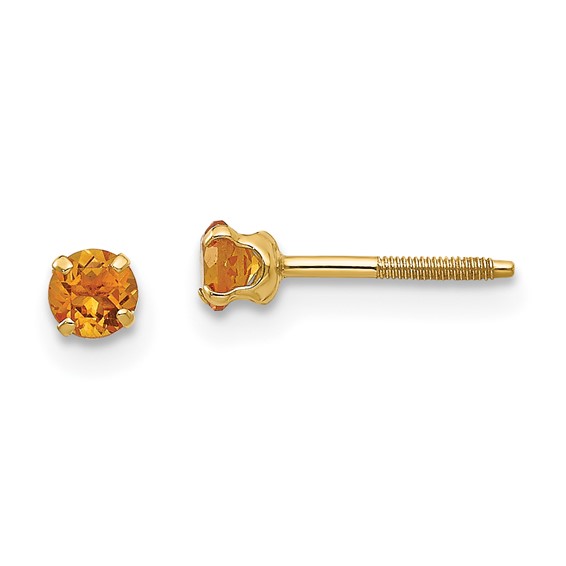 Madi K 1/5 ct tw Citrine Stud Earrings 14k Yellow Gold