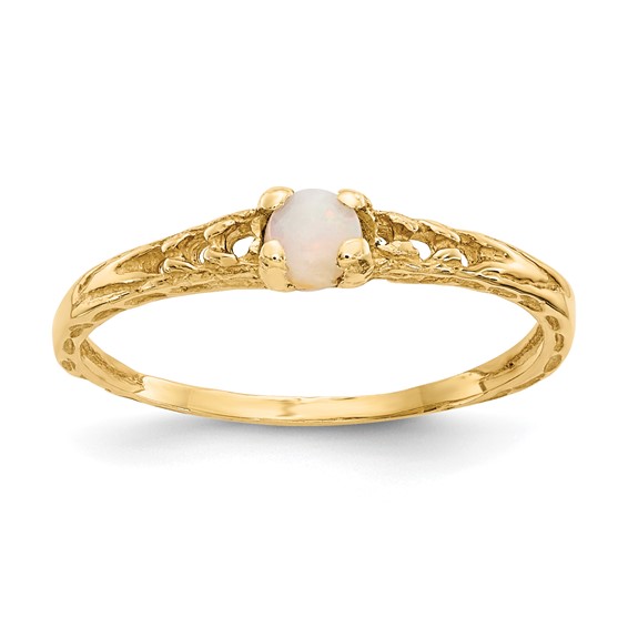 14kt Yellow Gold Madi K 3mm Opal Birthstone Baby Ring