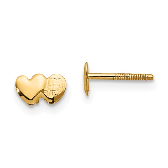 14kt Yellow Gold Madi K Double Heart Earrings