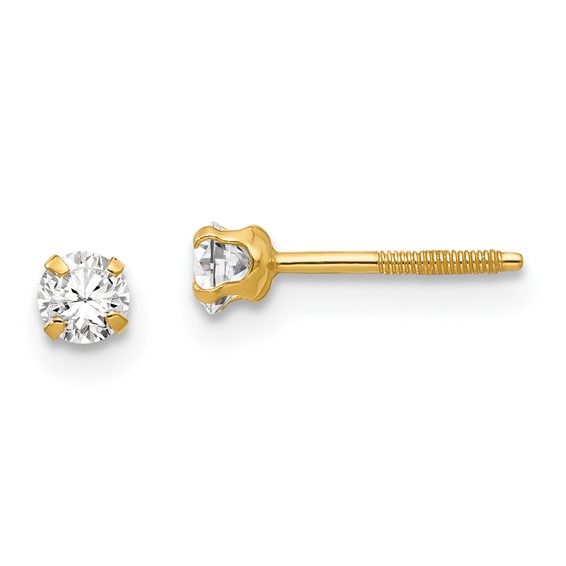 Madi K 3mm Synthetic Spinel Stud Earrings 14k Yellow Gold