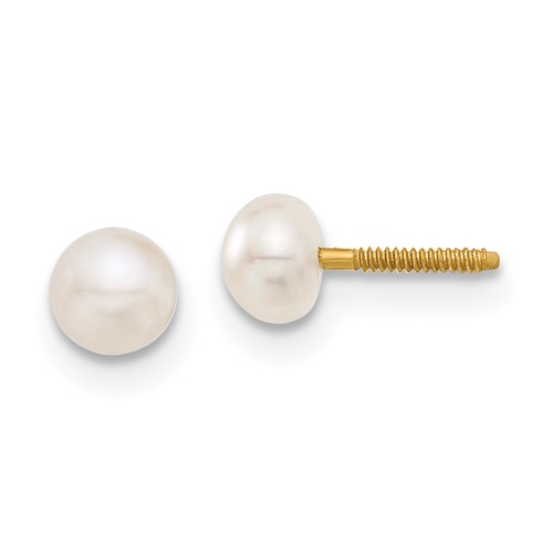 14k Yellow Gold Madi K 3mm Freshwater Cultured Pearl Earrings