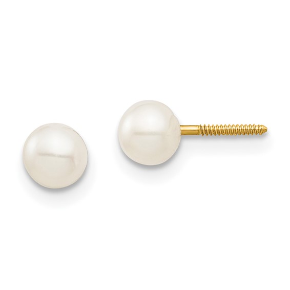 14kt Yellow Gold Madi K 4mm Cultured Pearl Earrings