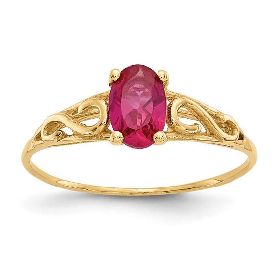 14kt Yellow Gold Madi K Synthetic Ruby Ring
