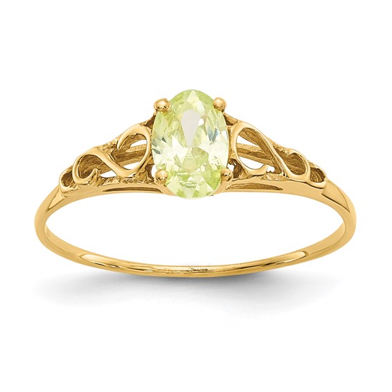 14kt Yellow Gold Madi K Synthetic Peridot Ring