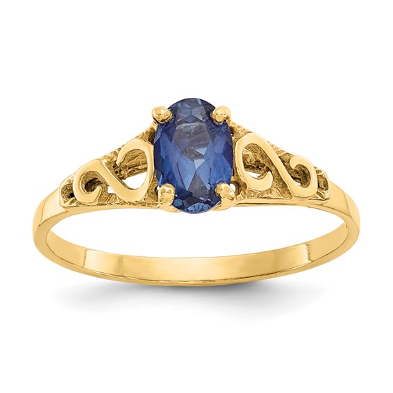 14kt Yellow Gold Madi K Synthetic Sapphire Spinel Ring