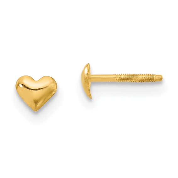 14k Yellow Gold Madi K Heart Post Earrings for Kids