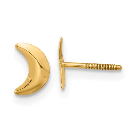 14k Yellow Gold Madi K Crescent Moon Earrings with Screw Backs