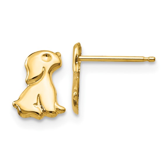Kid's 14kt Yellow Gold Madi K Sitting Dog Post Earrings