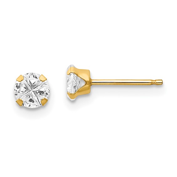 14kt Yellow Gold Madi K CZ Stud Post Earrings