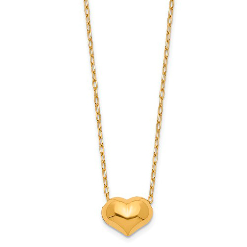 Kid's 14kt Yellow Gold Madi K Hollow Heart Necklace 16in