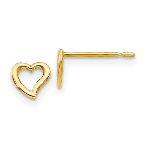 14kt Yellow Gold Madi K Children's Open Heart Post Earrings