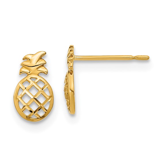 14kt Yellow Gold Madi K Children's Pineapple Post Earrings